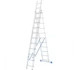 Лестница, 3 х 11 ступеней, алюминиевая, трехсекционная, Россия, Сибртех