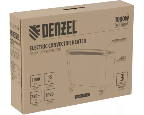 Конвектор электрический XCE-1000 B, 230 В, 1000 Вт, X-образный нагреватель Denzel Конвектор электрический XCE-1000 B, 230 В, 1000 Вт, X-образный нагреватель Denzel