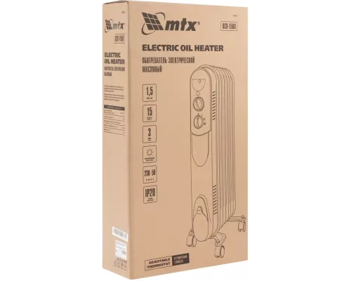 Масляный обогреватель MTX OCH-1500, 230 В, 1500 Вт // MTX Масляный обогреватель MTX OCH-1500, 230 В, 1500 Вт // MTX