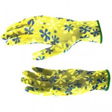 Перчатки садовые из полиэстера с нитрильным обливом, зеленые, M //PALISAD, 67742, шт