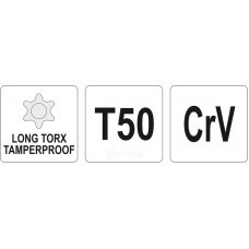 YT-05522 Ключ TORX SECURITY, длинный T50, YATO, 5906083028816 (CN), шт