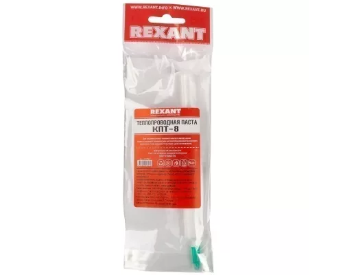 Паста теплопроводная, КПТ-8, 5мл, шприц REXANT