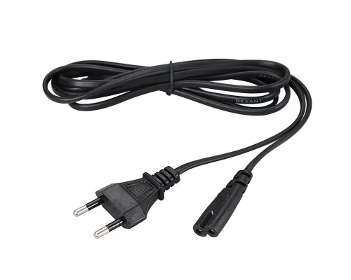 Шнур сетевой, вилка СЕЕ 7/16 - разъем IEC 320 C7, кабель 2x0,5 мм², длина 1,8 метра (PE пакет) REXANT