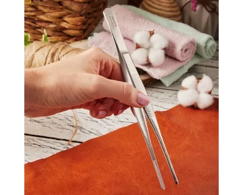 Пинцет прямой, рифленый 200мм (блистер) REXANT