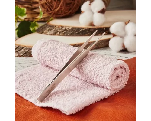 Пинцет прямой с закругленными кончиками 125мм (блистер) REXANT