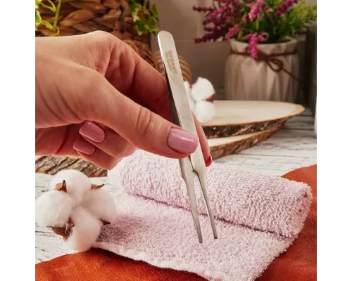 Пинцет прямой с закругленными кончиками 125мм (блистер) REXANT