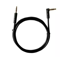 Аудиокабель AUX 3,5мм, 1м, черный, угловой REXANT