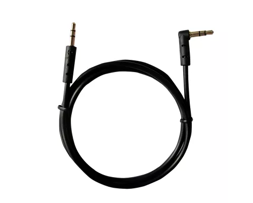 Аудиокабель AUX 3,5мм, 1м, черный, угловой REXANT