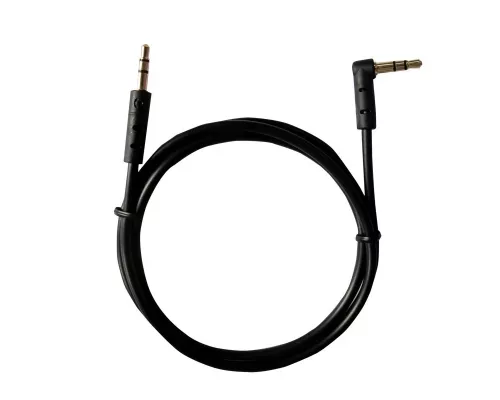 Аудиокабель AUX 3,5мм, 1м, черный, угловой REXANT