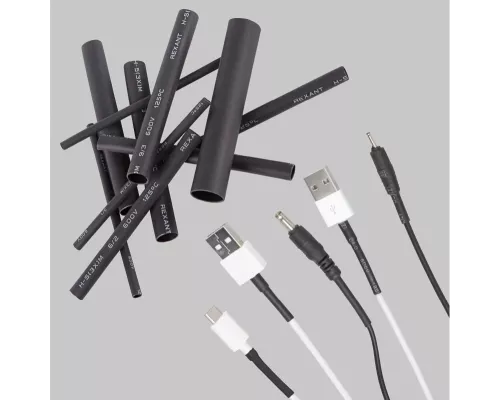 Набор термоусаживаемых трубок СТТК №7 GLUE 3:1, упаковка 7 шт. по 10 см REXANT