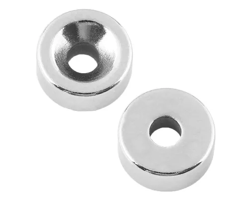 Неодимовый магнитный диск 15х5мм, с зенковкой 10х4,5мм (2 шт/уп) REXANT