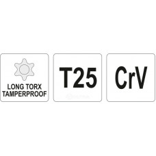 YT-05517 Ключ TORX SECURITY, длинный T25, YATO, 5906083028762 (CN), шт