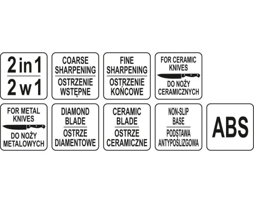 Точилка 2в1 для керамических и стальных ножей YATO YG-02355