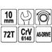 Ключ комбинированный с трещеткой на 10 мм YATO YT-0191