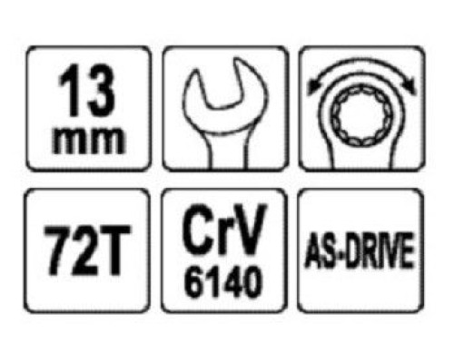 Ключ комбинированный с трещеткой на 13 мм YATO YT-0194