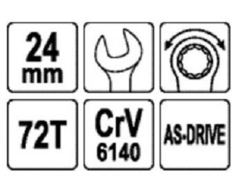 Ключ комбинированный с трещеткой на 24 мм YATO YT-0202