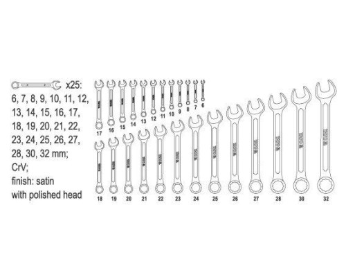 Набор ключей комбинированных YATO YT-0365