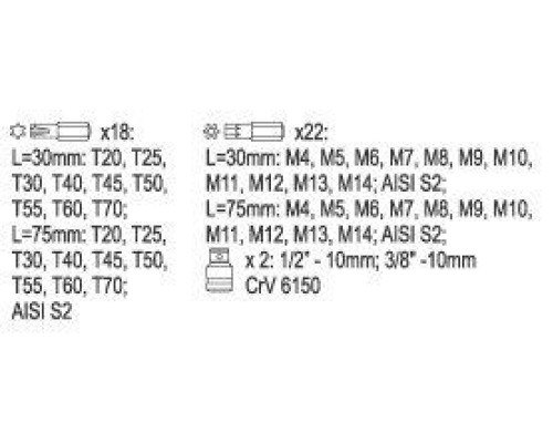 Набор бит с держателем 42 шт. YATO YT-0420
