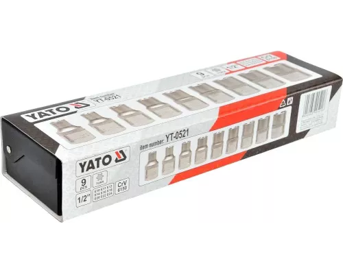 Набор торцевых головок 9 предметов Torx YATO YT-0521