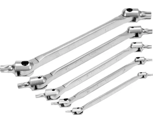 Набор ключей TORX шарнирных двухсторонних T15-T60 5 эл YATO YT-05320