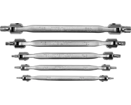 Набор ключей TORX шарнирных двухсторонних T15-T60 5 эл YATO YT-05320