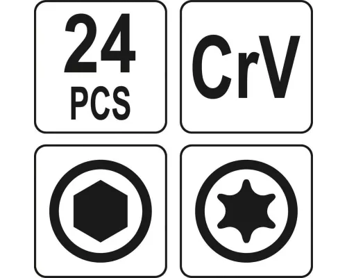 Набор шестигранных ключей 24 эл. YATO YT-05640