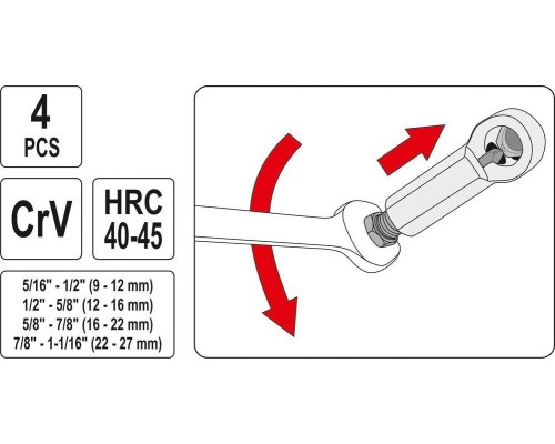 Набор гайколомов 4 предмета (9-27 мм) YATO YT-0585