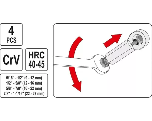 Набор гайколомов 4 предмета (9-27 мм) YATO YT-0585