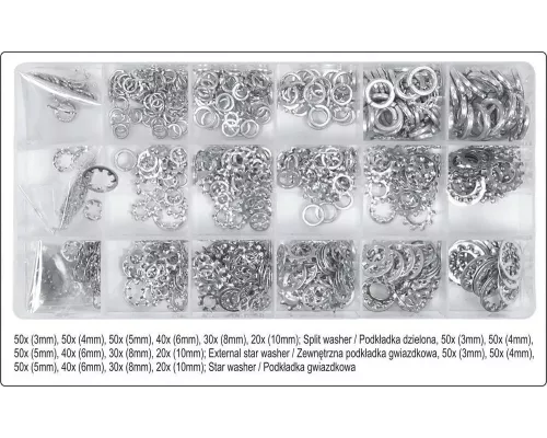 Набор стопорных шайб 720 шт YATO YT-06858