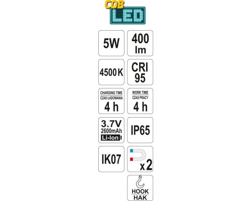 Лампа для подбора цвета YATO YT-08509