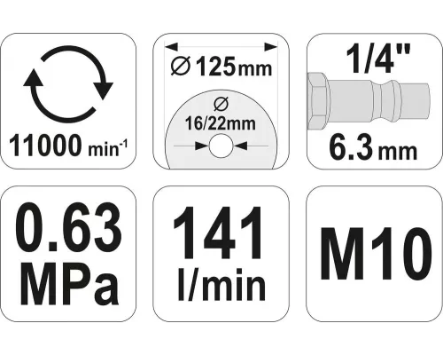 Пневматическая болгарка YATO YT-09675