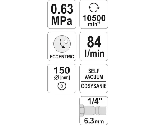 Пневматическая шлифмашинка YATO YT-09740