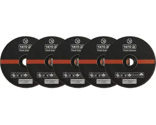 Набор дисков для резки по металлу 75х2х9,5 мм YATO YT-0994