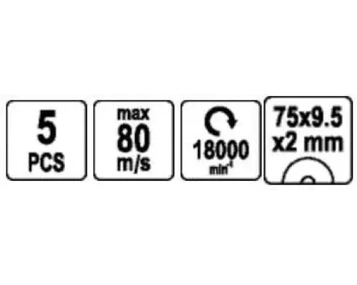 Набор дисков для резки по металлу 75х2х9,5 мм YATO YT-0994