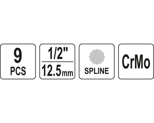 Набор ударных шестигранных ключей SPLINE 1/2