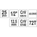 Набор торцевых головок в кейсе 25 предметов YATO YT-12671