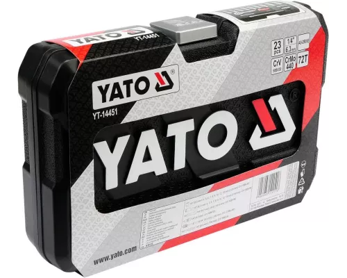 Набор торцевых головок 23 предмета YATO YT-14451 Набор торцевых головок 23 предмета YATO YT-14451
