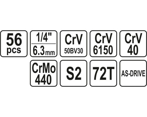 Набор инструментов 56 предметов YATO YT-14501