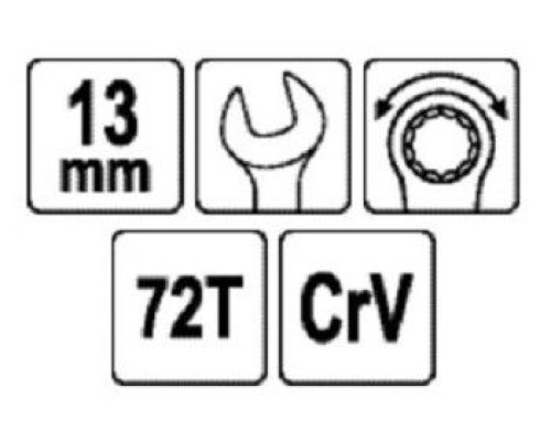 Комбинированный ключ с трещоткой и шарниром 13 мм YATO YT-1679