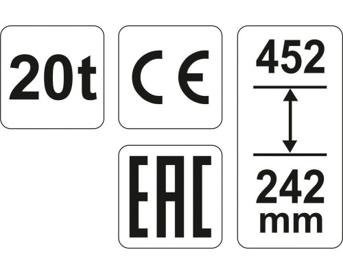 Бутылочный домкрат 20 тонн YATO YT-17007