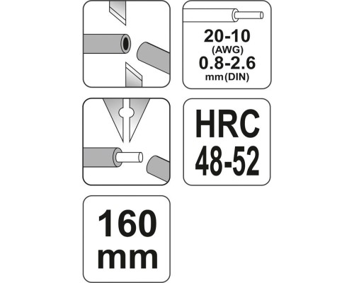 Клещи обжимные для снятия изоляции 160 мм YATO YT-2267