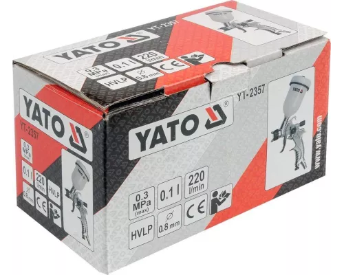 Пневматический краскопульт HVLP 0,8мм YATO YT-2357