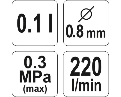 Пневматический краскопульт HVLP 0,8мм YATO YT-2357