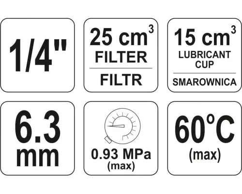 Воздушный фильтр с редуктором YATO YT-2384