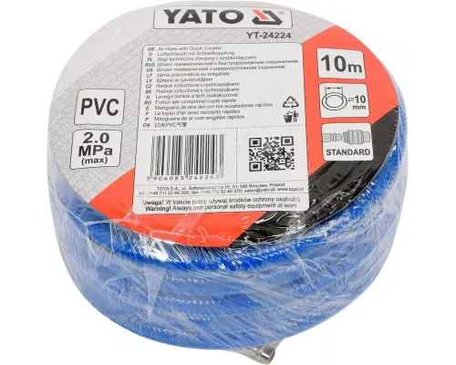 Шланг пневматический ПВХ 10мм х 10м YATO YT-24224