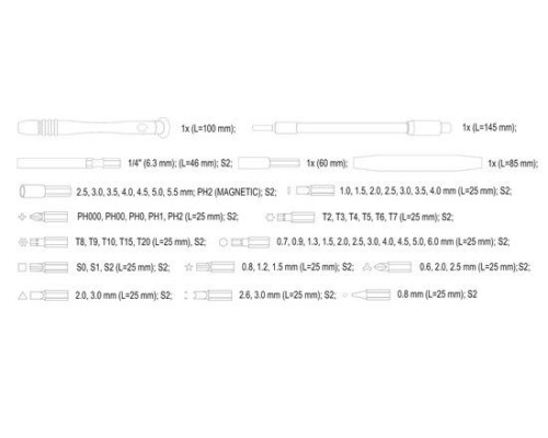 Комплект для ремонта мобильных телефонов 61 шт YATO YT-25760