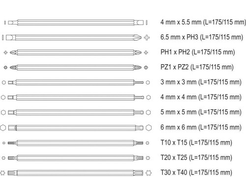 Набор отверток для точных работ 12шт YATO YT-2797