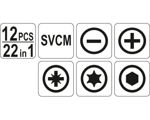 Набор отверток для точных работ 12шт YATO YT-2797