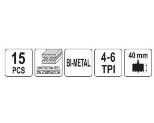 Универсальные кольцевые пилы, комплект 15 шт YATO YT-3381