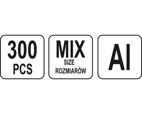 Заклепки стальные и алюминиевые 300 шт YATO YT-36480